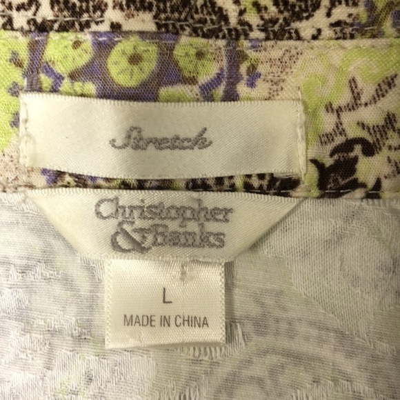 New - CHRISTOPHER & BANKS Green, Lavender, Tan Peplum Button Front Jacket Size L - Picture 6 of 8